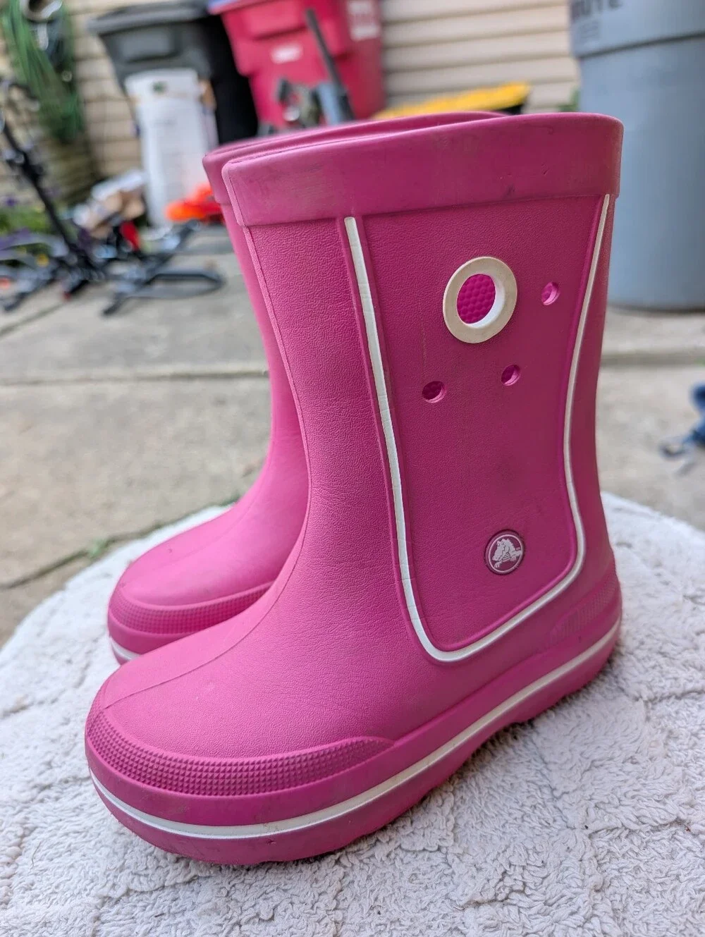 Girls Tall Rain Boots Pink By Crocs Size 2